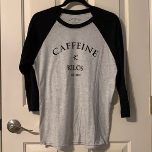Caffeine & Kilos 3/4 sleeve baseball shirt